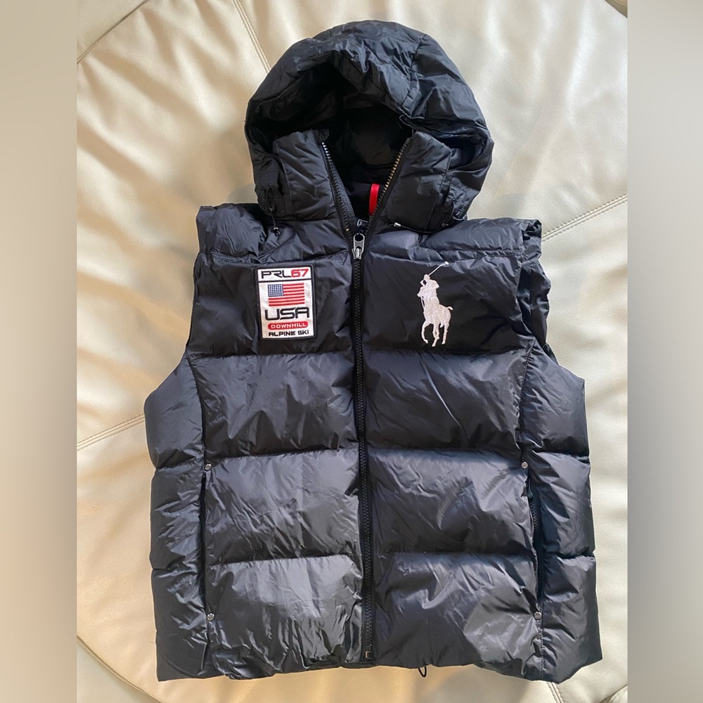 Polo Ralph Lauren PRL67 USA Down Hill Alpine Big Pony Ski Vest Down Jacket XL